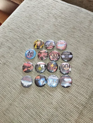 Lote 15 Chapas Heavy Rock Metal Varias