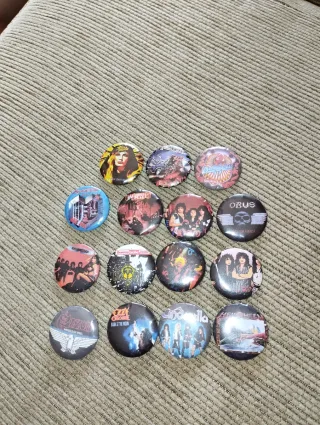 Lote 15 Chapas Heavy Rock Metal Varias