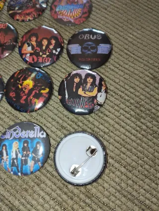 Lote 15 Chapas Heavy Rock Metal Varias
