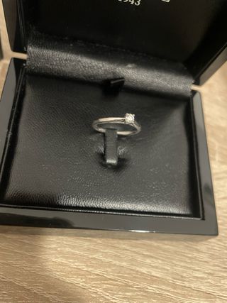 Anillo Oro Blanco 18k Diamante Natural SUAREZ