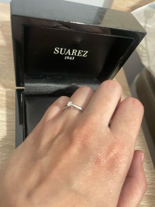 Anillo Oro Blanco 18k Diamante Natural SUAREZ