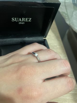 Anillo Oro Blanco 18k Diamante Natural SUAREZ
