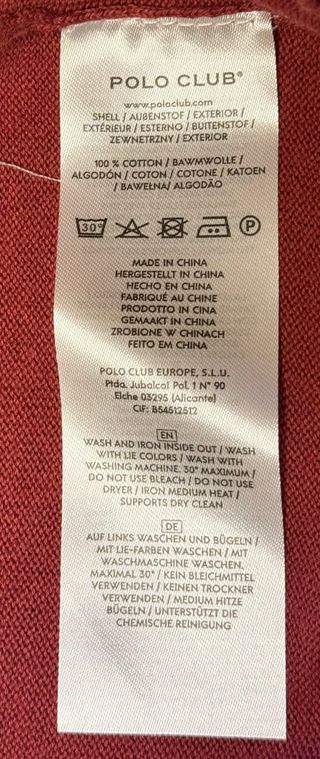 Jersey de Polo Club rojo Talla M