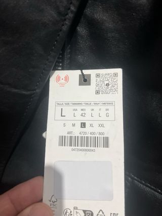 Chaqueta Zara Piel Negra