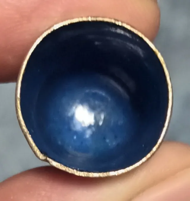 Dedal esmaltado azul con figura