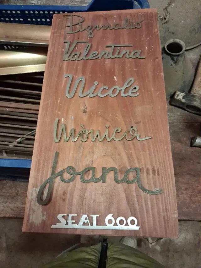 Cartel antiguo con nombres 