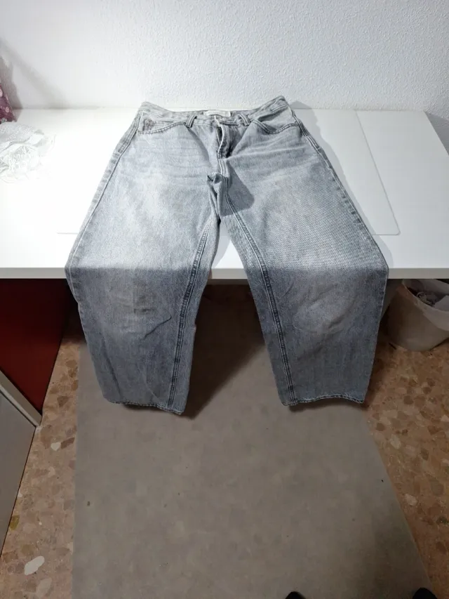 Pantalón gris camal ancho D9