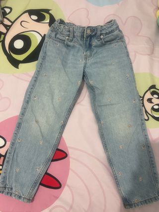 Pantalón vaquero Lefties flores talla 5/6