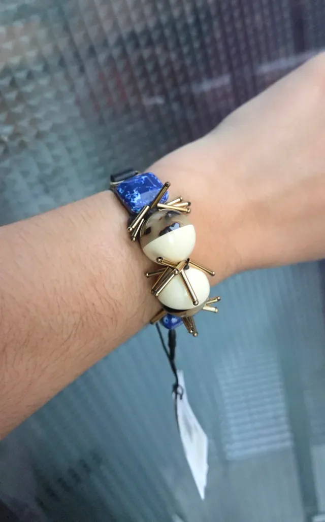 Pulsera BIMBA Y LOLA azul y dorada