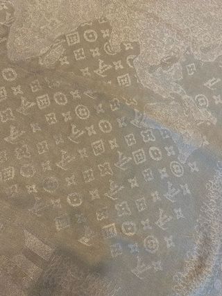 Stola Louis Vuitton Beige Monogram , seta e lana