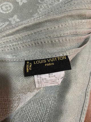 Stola Louis Vuitton Beige Monogram , seta e lana