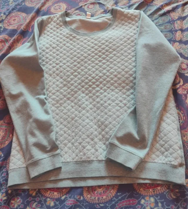 Sudadera acolchada mujer gris/teal