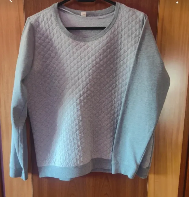 Sudadera acolchada mujer gris/teal