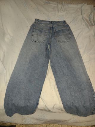 Bershka Pantalón Vaquero Ancho Azul