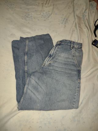 Bershka Pantalón Vaquero Ancho Azul