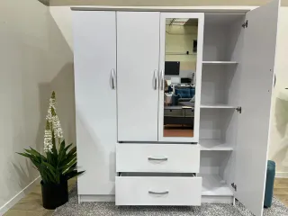 Armario 4 puertas matrimonio blanco con descuento