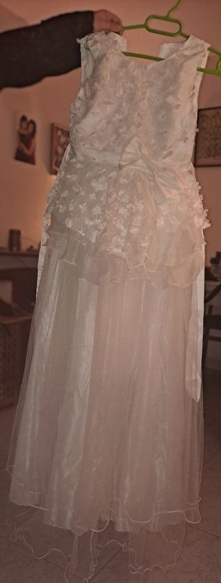 Vestido fiesta niña 10 años blanco