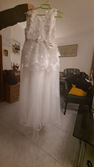 Vestido fiesta niña 10 años blanco