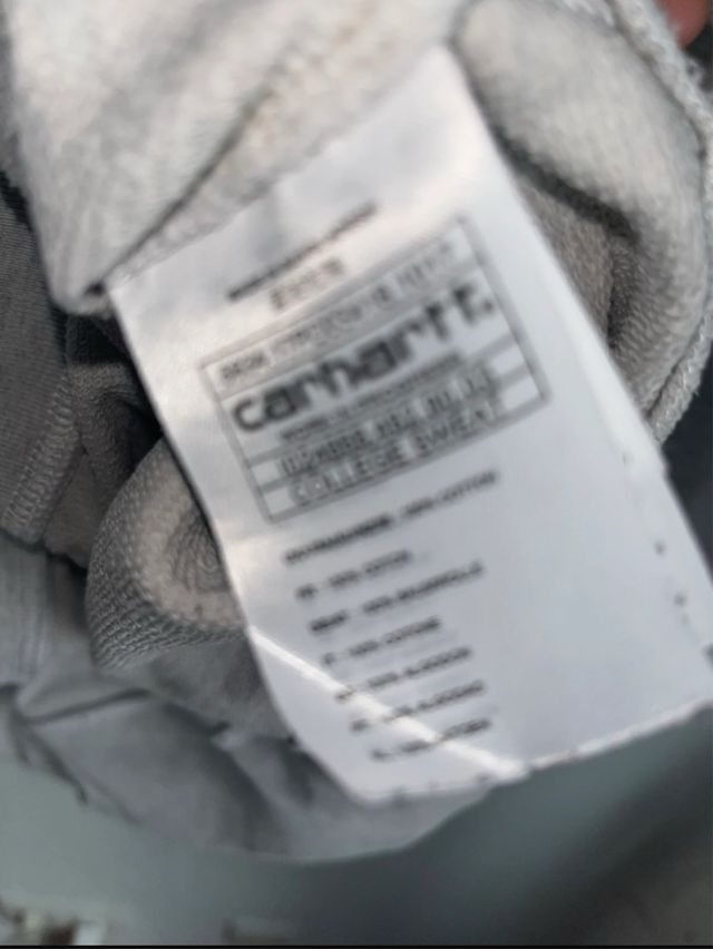 Sudadera Carhartt Gris Logo Blanco