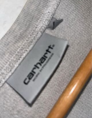 Sudadera Carhartt Gris Logo Blanco