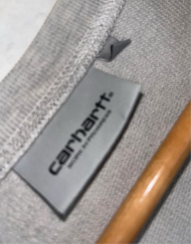 Sudadera Carhartt Gris Logo Blanco