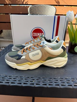 Sneakers uomo Colmar nuove beige/verde