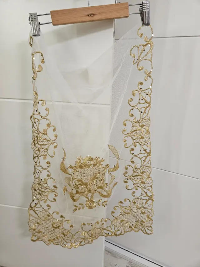 Manteleta Fallera Niña Dorada y Roja