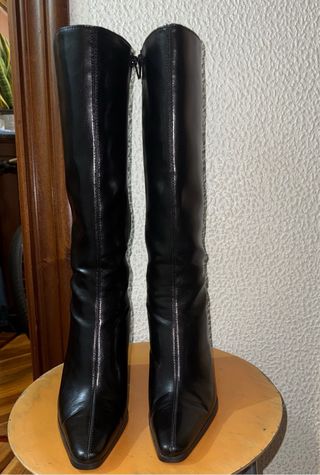 Botas altas Bershka negras tacón