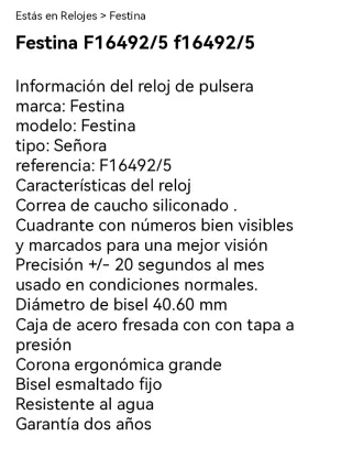 Reloj Festina Mujer Fusia