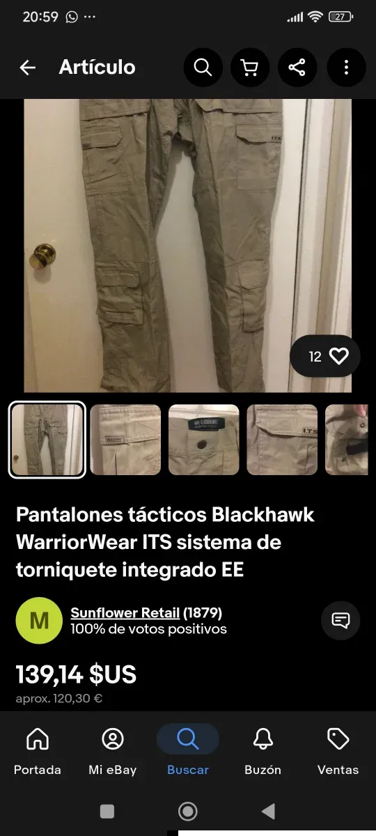 Pantalón torniquetes Blackhawk kaki