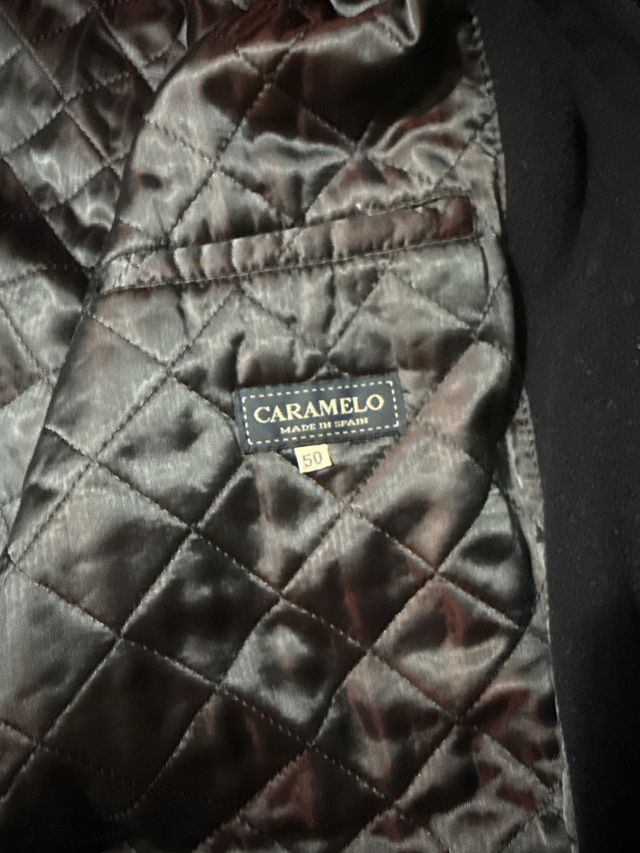 Chaquetón Caramelo Lana Azul marino/ marrón