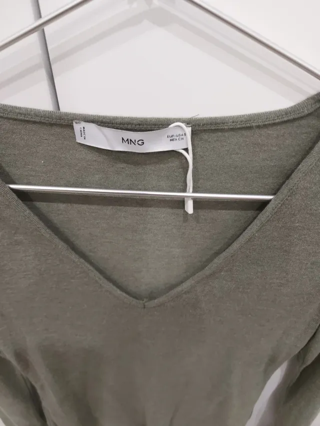 Camiseta manga larga verde Mango