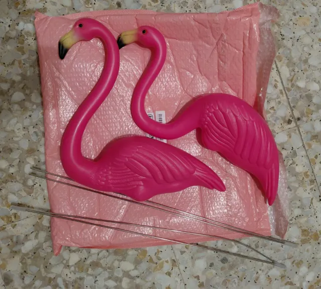 2 Flamencos Rosas para Jardín