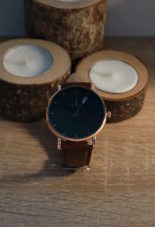 Reloj para hombre, similar a cuero, elegante