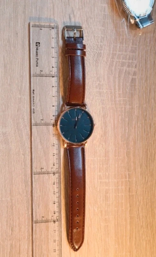 Reloj para hombre, similar a cuero, elegante