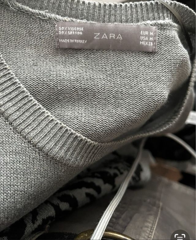 Vestido Zara Tigre Gris Talla M