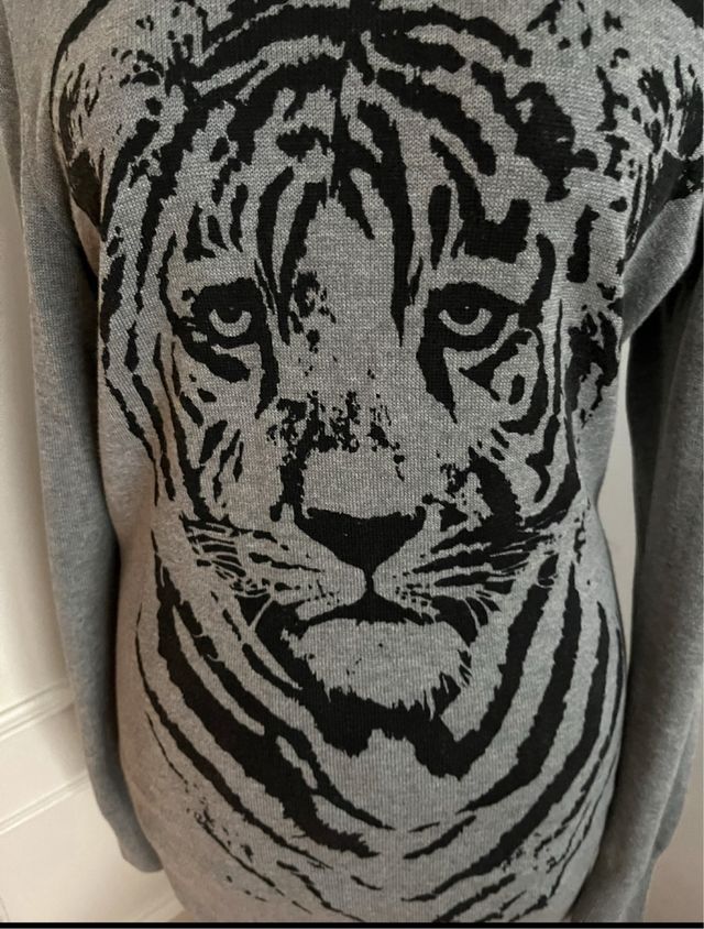 Vestido Zara Tigre Gris Talla M