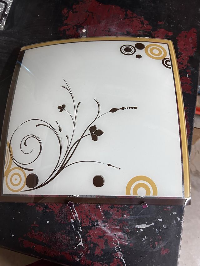 Plafón de techo cristal y metal