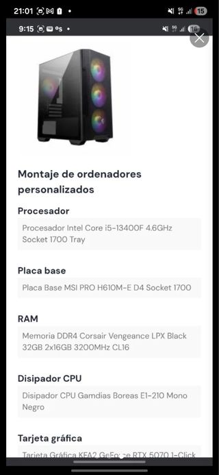 Ordenador Gaming Negro