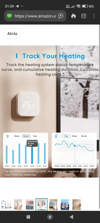 Termostato Wifi MTS206 Alexa precintado