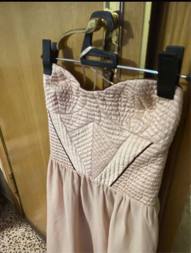 Vestido Bershka rosa palabra de honor Talla M