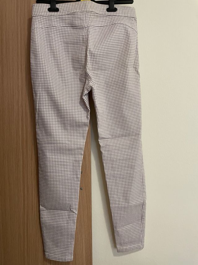 Pantalón cuadros gris y rosa Talla S