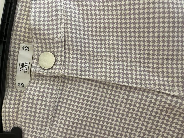 Pantalón cuadros gris y rosa Talla S