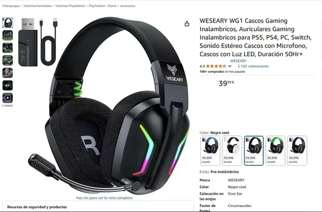 ¡-50%! | Weseary WG1 - Cascos Inalámbricos