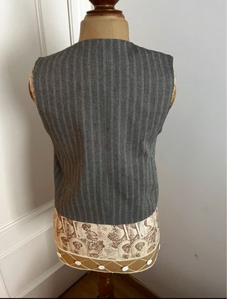 Chaleco Zara Mujer Raya Gris nuevo