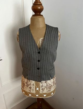 Chaleco Zara Mujer Raya Gris nuevo