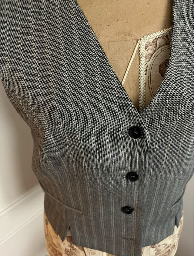 Chaleco Zara Mujer Raya Gris nuevo