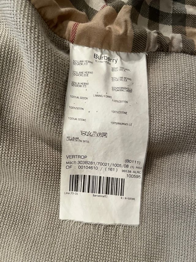 Chaqueta Burberry Beige