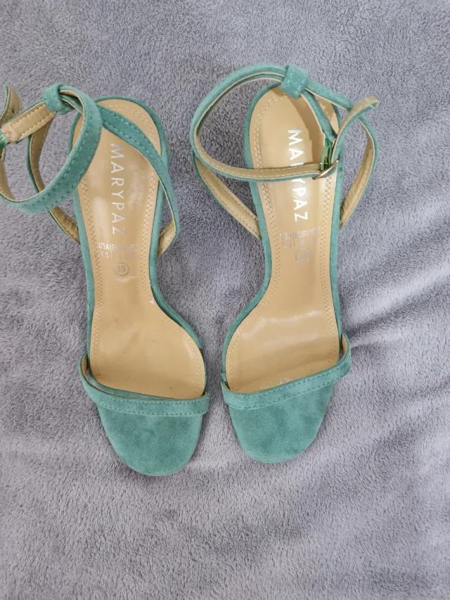 Sandalias turquesa mujer