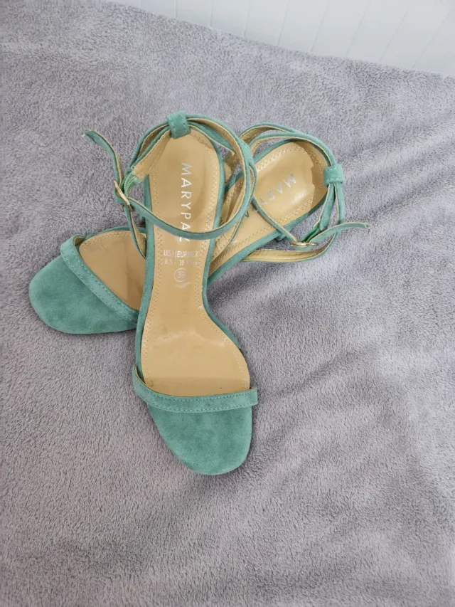 Sandalias turquesa mujer